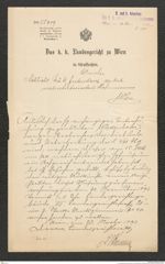 k.k. naturhistorisches Hofmuseum, Intendanzakten 1885-1896 (Hauer), Aktenzahl Z.585/1893, Seite 1